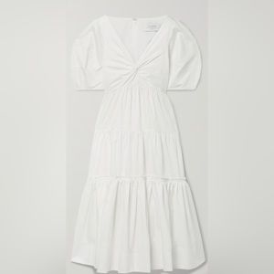 La Ligne Twist-front cotton-poplin midi dress - Size XS